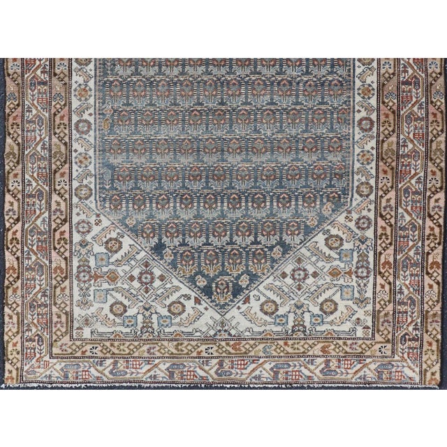 Ivory Antique Persian Malayer Rug With Intricate All-Over Herati Design 4'0 X 5'10 For Sale - Image 8 of 12