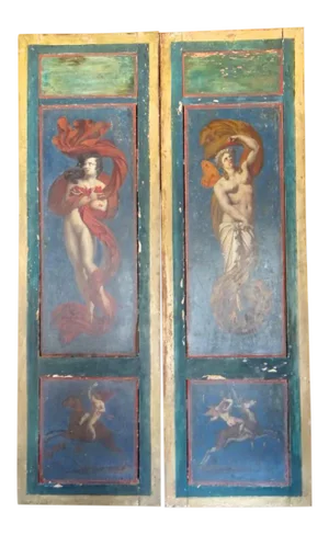19th Century Italian Painted Wood Panels