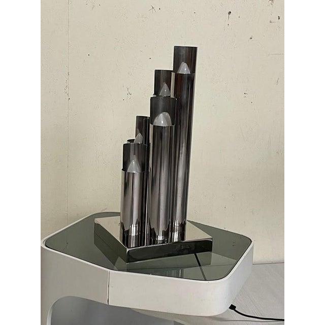 Space Age Table Lamp with Chrome Tubes by VM Designer, 1970s For Sale - Image 3 of 18