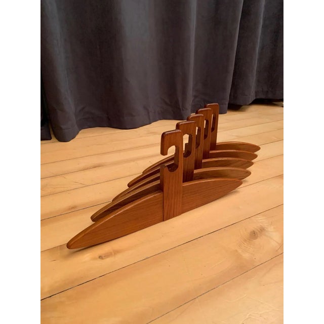 Teak Hangers, Denmark, 1960s, Set of 5 For Sale - Image 9 of 10