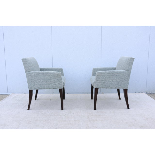 Light Gray Contemporary Modern Sedona Guest Armchairs by Bernhardt Design - A Pair For Sale - Image 8 of 12