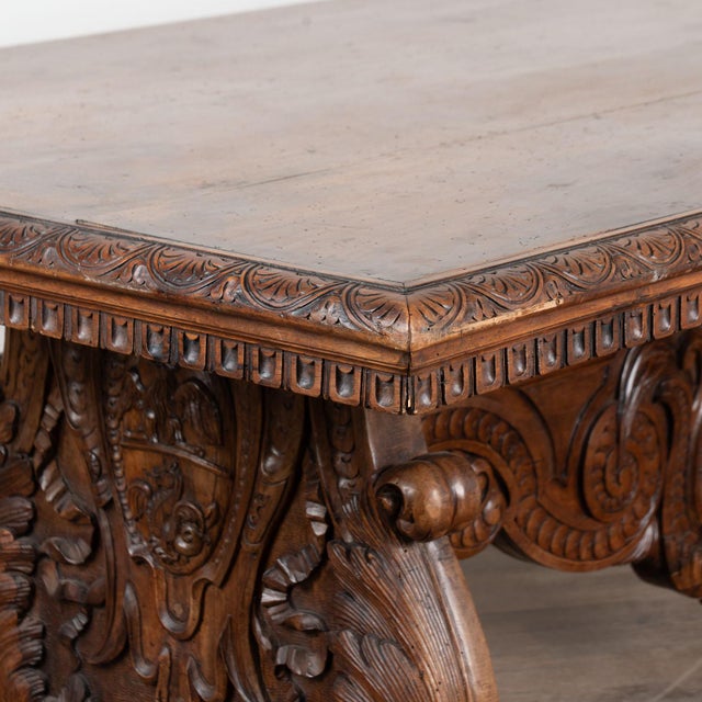 Wood 19th Century Italian Walnut Monastery Dining Table For Sale - Image 7 of 18