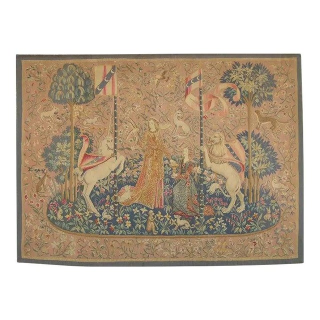 Antique Printed 1920 Tapestry For Sale - Image 9 of 9