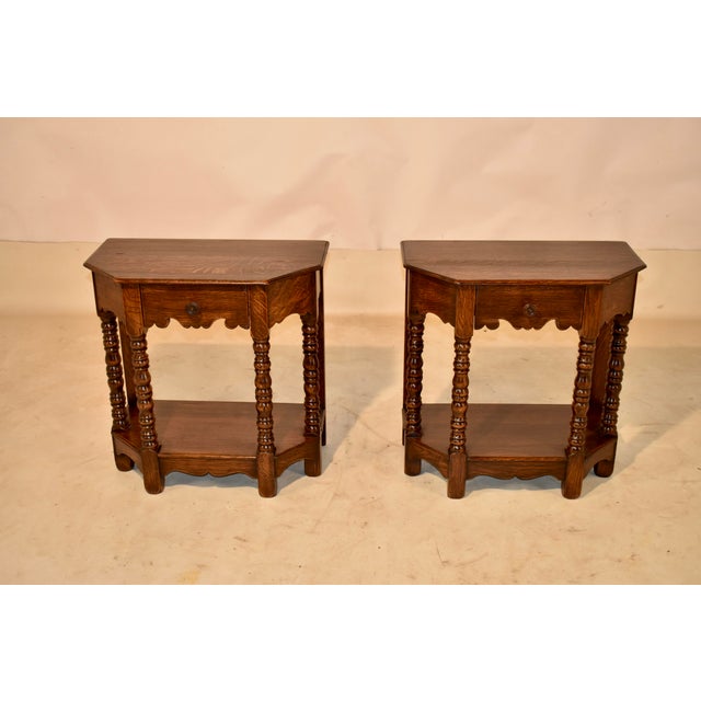 Pair of Edwardian English Oak Side Tables, Circa 1900 For Sale - Image 9 of 10