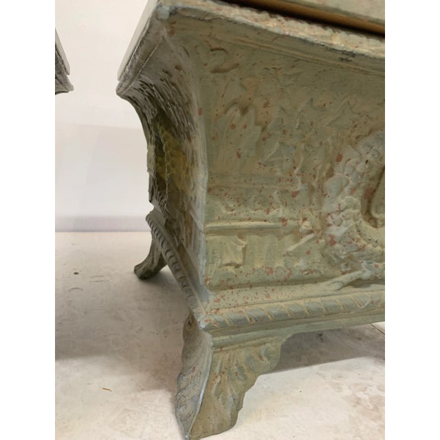 Late 20th Century Metal Side Tables With Antiqued Mirror Tops - a Pair For Sale - Image 5 of 11