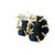 1960s 1960 Estate Blue Agate & 14k Gold Ribbed Earrings For Sale - Image 5 of 14