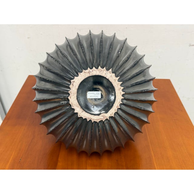 2010s Studio a Home for Global Views Ceramic Fluted Vase For Sale - Image 5 of 12