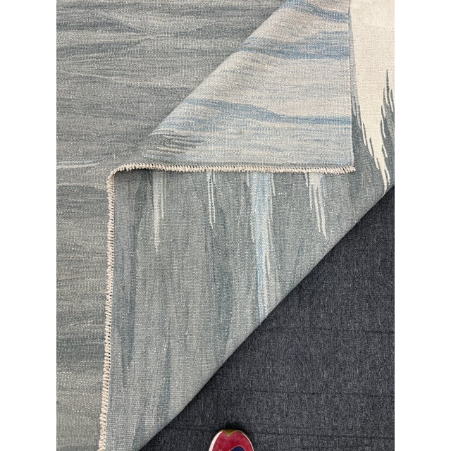 Gray 2020s Modern Turkish Hand-Knotted Scandinavian Style Kilim Area Rug For Sale - Image 8 of 9