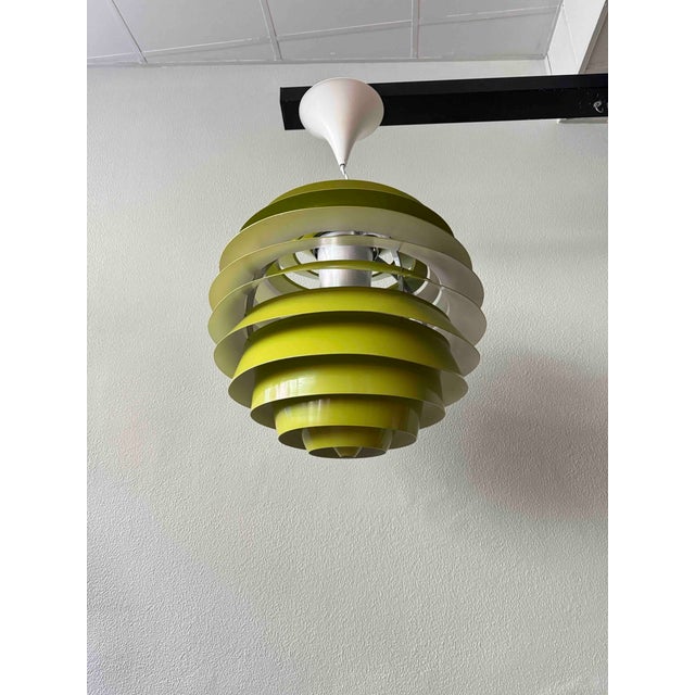 Danish Olive Green PH Louvre Pendant Light by Poul Henningsen for Louis Poulsen, 1960s For Sale - Image 4 of 18