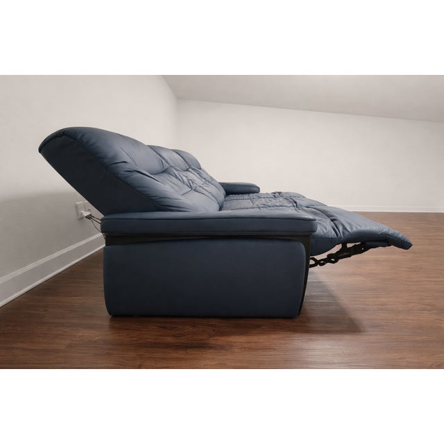 Stressless Mary Sofa & Loveseat — Blue Paloma Leather For Sale - Image 16 of 18