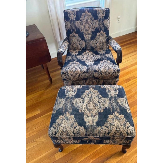 Bring timeless elegance to your living room, library, or reading nook with this traditional Queen Anne style lounge chair...