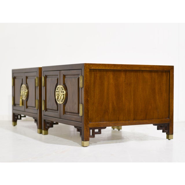 Wood 1970s Chinoiserie Side Tables Cathay Collection by Century Furniture - A Pair For Sale - Image 7 of 12
