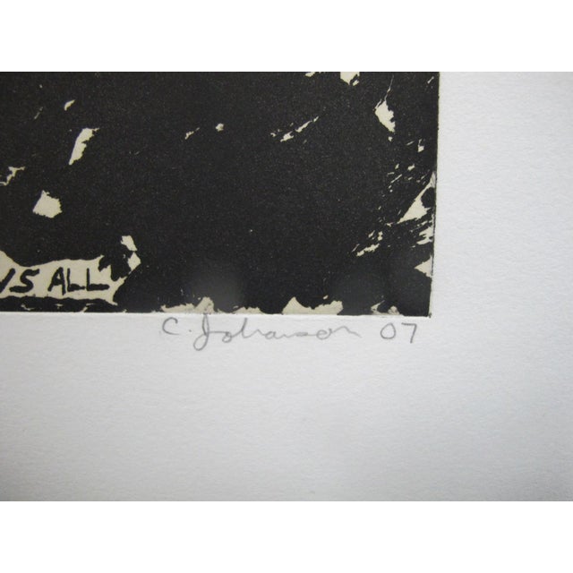 Paint Chris Johanson Signed Limited Aquatint Print Perceptions #9 Sees All Knows All For Sale - Image 7 of 7