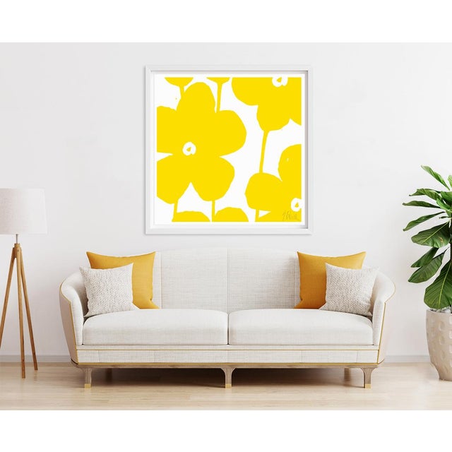 "Fabulous Flowers" by Liz Roache (Yellow no. 2) Liz created this piece to show the power of two colors. This warm yellow...