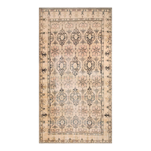 Remarkable Tan Beige and Brown Color With Splendid Medallions Design Antique Isfahan Rug