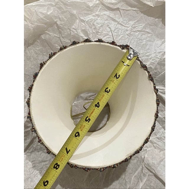 Vintage Classic Empire Style Pleated Lamp Shade With Trim For Sale - Image 4 of 5