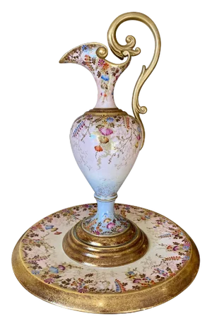Large Porcelain Eder with Dish by Gustave Asch for Sainte Radegonde, 19th Century
