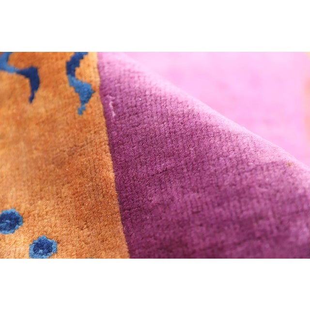 Purple 3'x4' Vintage Chinese Art Deco Rug | Hand-Knotted Wool Rug For Sale - Image 8 of 9