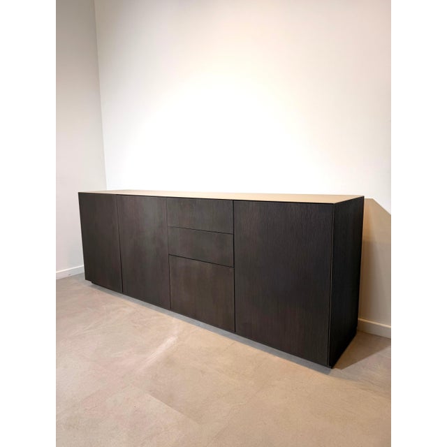 Wooden Sideboard with Glass Top For Sale - Image 6 of 6