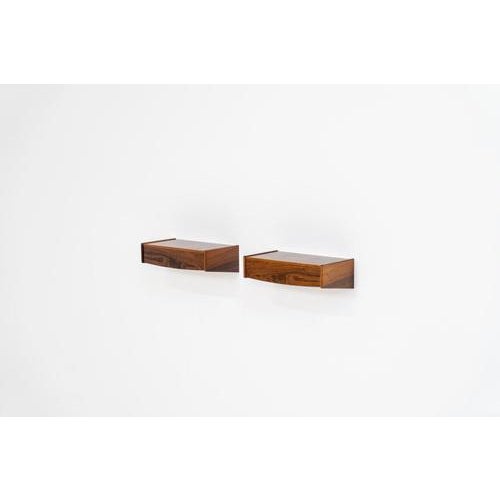 Floating Bedside Tables in Rosewood, Set of 2 For Sale - Image 11 of 11