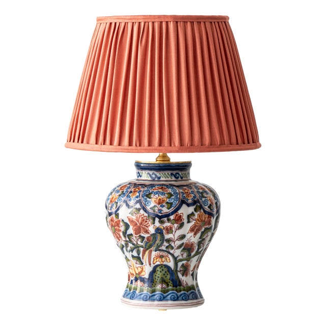 Delft Chinoiserie Polychrome Table Lamp by Tichelaar Makkum, 1950s For Sale