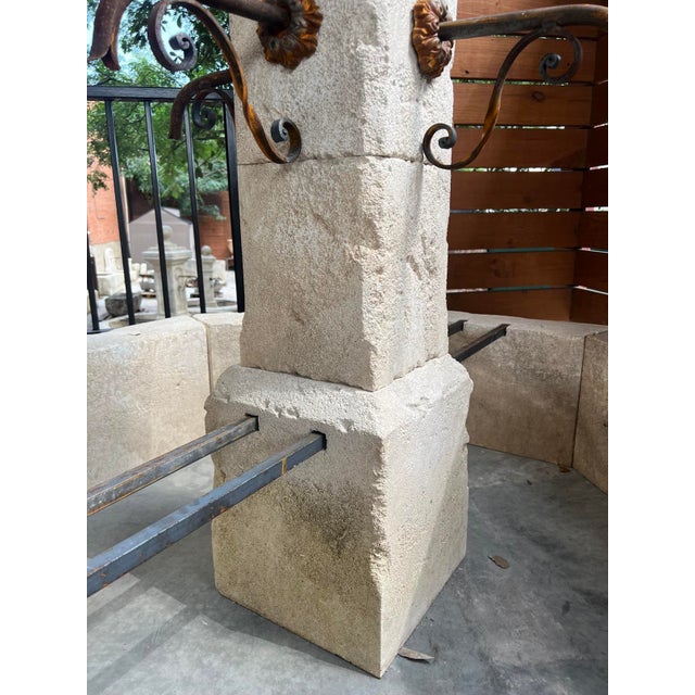 Auriol French Limestone Octagonal Center Fountain From Provence For Sale In Dallas - Image 6 of 12