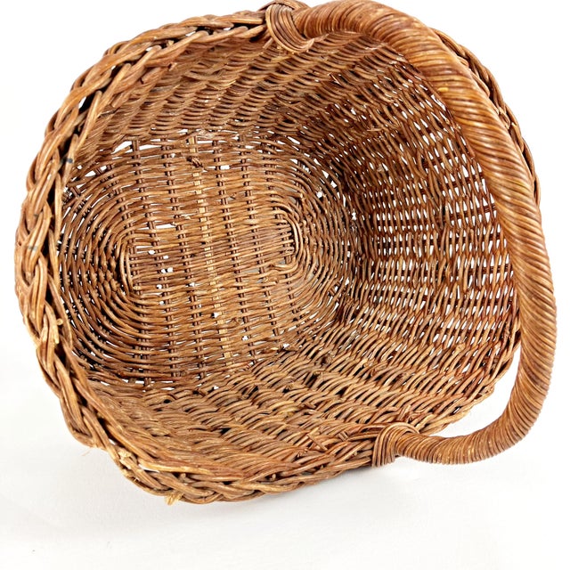 1950s Vintage Wicker Gathering Basket Chairish