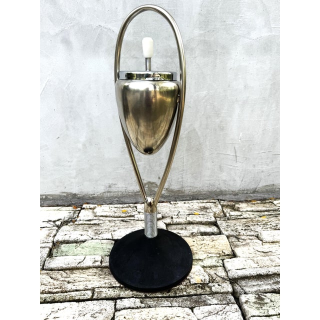 Black Mid-Century Modern Standing Ashtray in Chrome, 1950s For Sale - Image 8 of 10