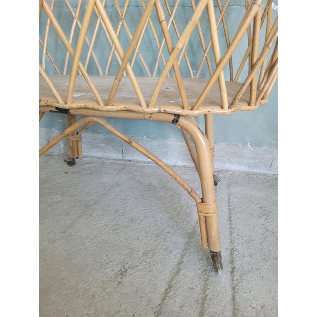 Wood Bamboo Cradle with Wheels For Sale - Image 7 of 11