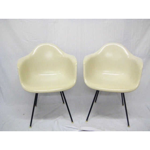 Mid 20th Century Eames for Herman Miller Early Pair 1956 Shell Chairs Labeled For Sale - Image 5 of 11