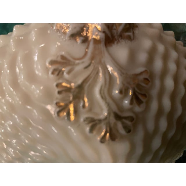 Antique Northwood Glass Company Nautilus (Argonaut Shell) Pattern Custard Glass Covered Butter Dish C. Early 1900's For Sale - Image 9 of 17
