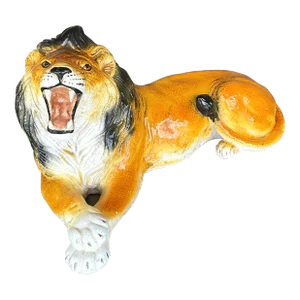 Vintage Italian Glazed Ceramic Lion