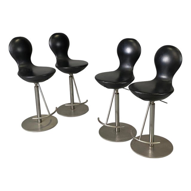 Vintage Bar Stools by Olav Eldrøy for Varier Furniture, 1990s, Set of 4 For Sale