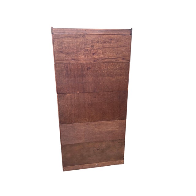 Leaded Glass Oak Barrister Bookcase For Sale - Image 11 of 17
