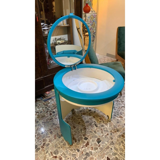 Blue Dilly Dally Dressing Table in Turquoise by Luigi Massoni for Poltrona Frau, 1968 For Sale - Image 8 of 14