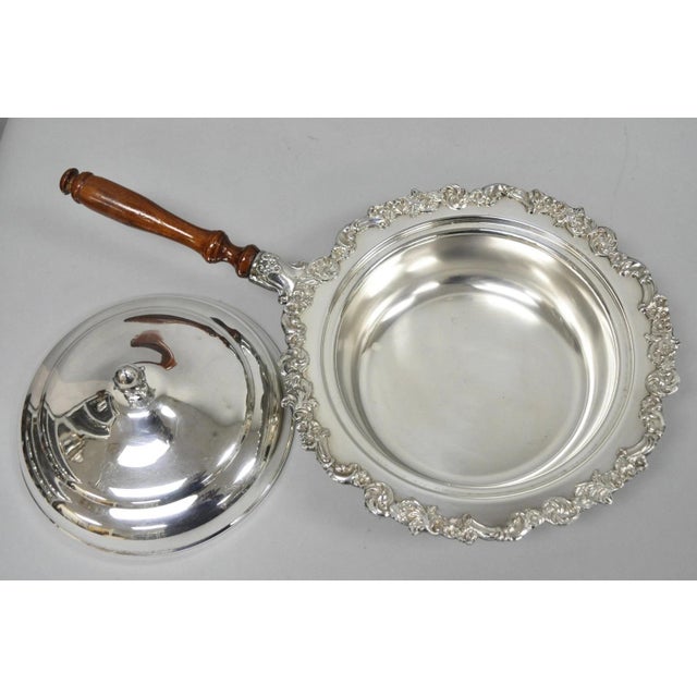 Vintage English Victorian Silver Plated Covered Chafing Dish Serving Platter For Sale - Image 12 of 15