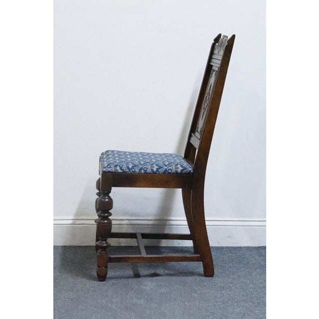 Gothic Vintage Antique Solid Oak Rustic Gothic Jacobean Tudor Style Dining Side Chair For Sale - Image 3 of 4