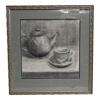 Signed Original Charcoal Still Life Drawing "Elise" Malibu Gallery For Sale