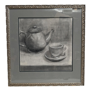 Signed Original Charcoal Still Life Drawing "Elise" Malibu Gallery