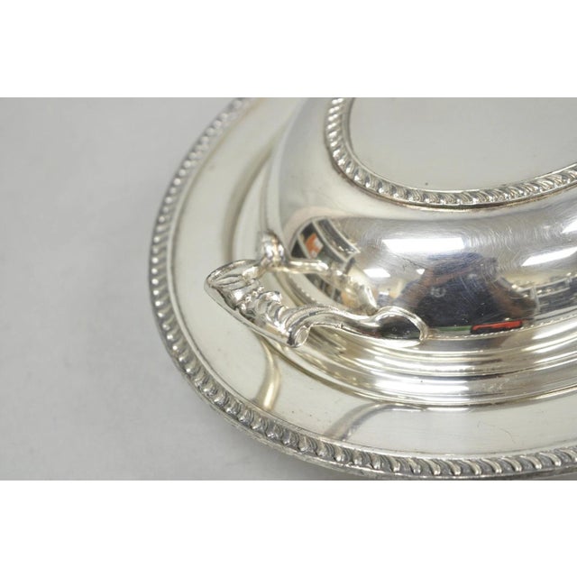 Vintage Modern Silver MFG Co Silver Plated Twin Handle Vegetable Serving Dish For Sale - Image 4 of 14