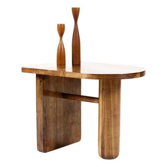 Custom Modernist Rectangular Side End Table — Ventana — Walnut + White Oak For Sale