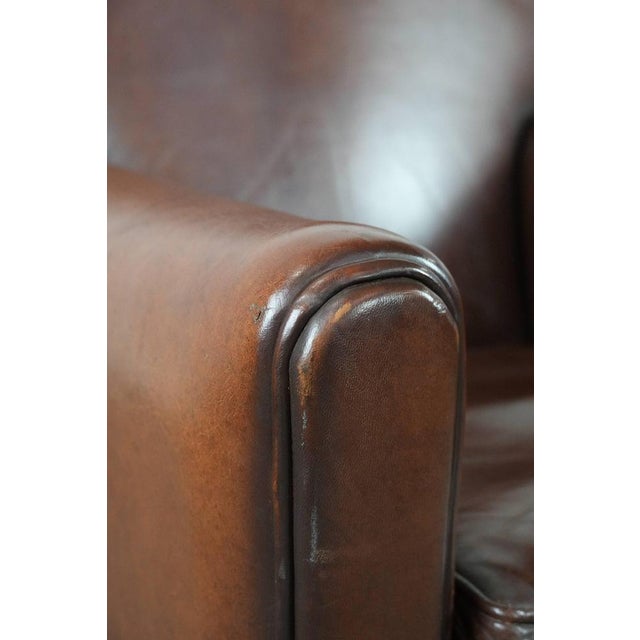 Art Deco Club Chair in Sheepskin Leather For Sale - Image 10 of 14