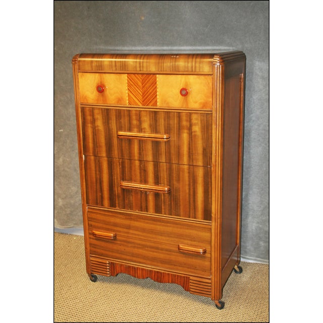 Art Deco Waterfall Dresser With Bakelite Drawer Pulls Chairish