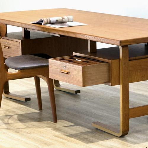 Large Danish Executive Desk in Teak by Jørgen Clausen for Brande Møbelfabrik, 1950s For Sale - Image 15 of 16