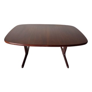 Mid-Century Danish Modern Skovby Sculpted Rosewood Extension Dining Table With Two Leaves For Sale