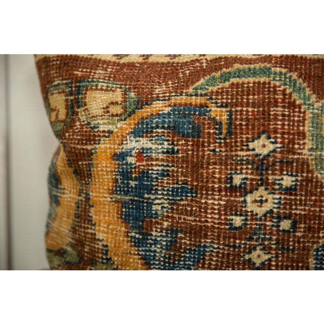 Antique Ziegler Mahal Rug Fragment Pillow For Sale In New York - Image 6 of 9