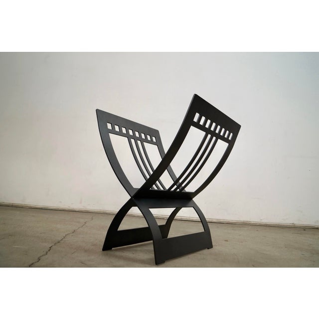 Arts & Crafts Style Solid Metal Log Holder / Magazine Rack For Sale In Los Angeles - Image 6 of 12