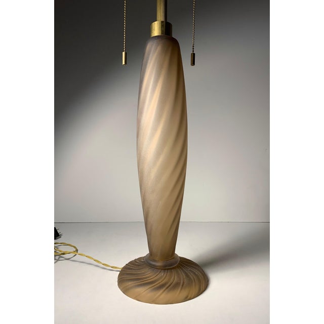 Pair of Italian Murano Glass Ondoso Lamps by Donghia For Sale In Chicago - Image 6 of 11