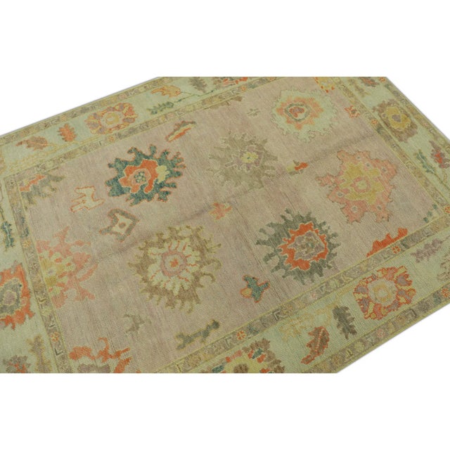 Modern Turkish Oushak Rug 5' x 7' For Sale - Image 4 of 6