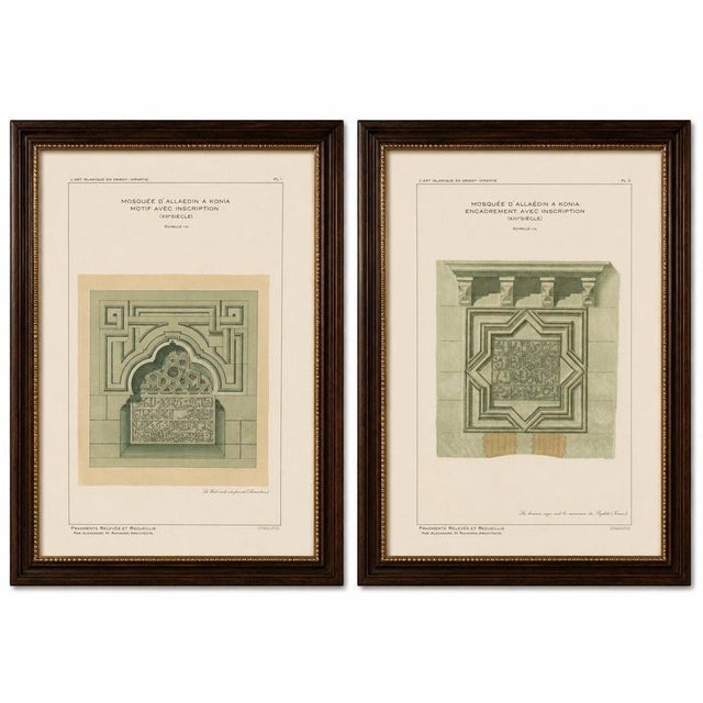 Pair of Islamic Architectural Ornament Prints, Konya Mosque Inscriptions, 1924 This attractive pair of original...